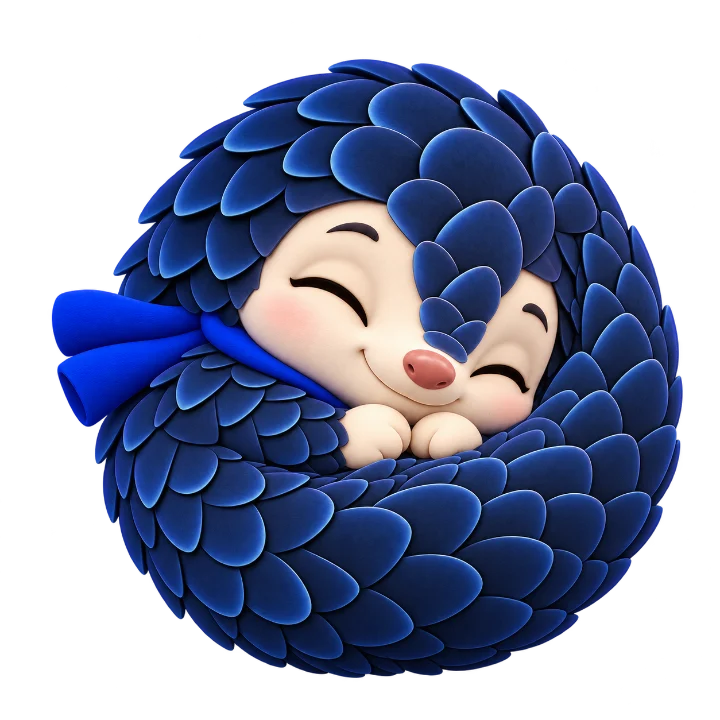 Kavi the pangolin, naps politely