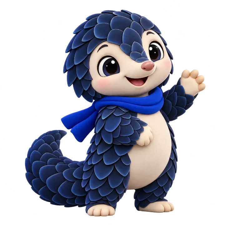 Kavi the pangolin, greets you